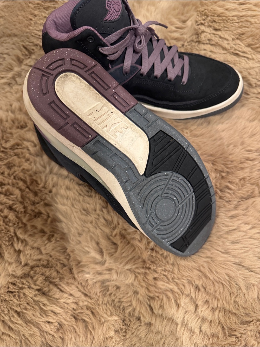 Jordan Women's Mid-Top Sneakers in dark grey and dark Lavender deep color - Picture 6 of 6